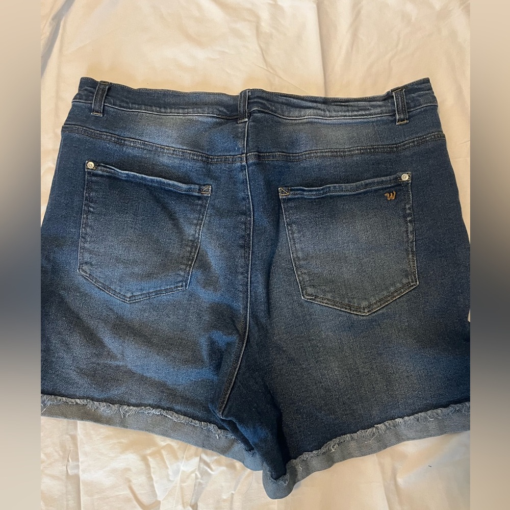Wallflower High Waist Distressed Denim Shorts - Picture 2 of 4